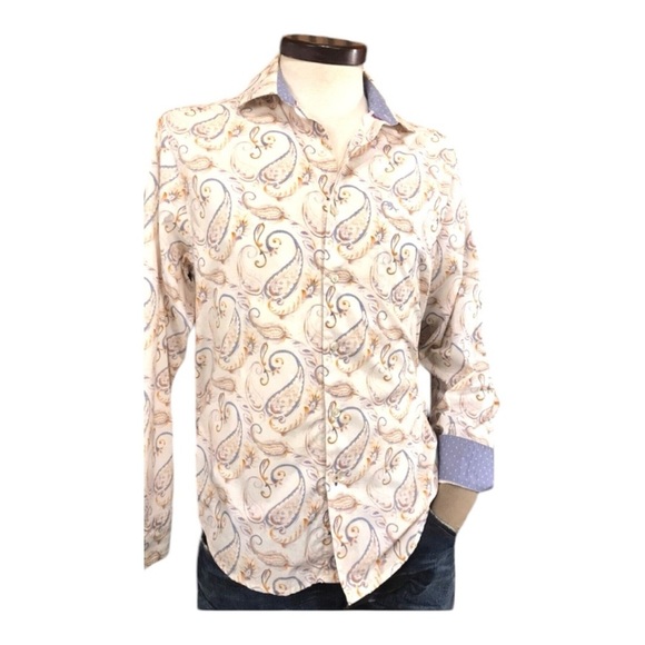 Tommy Bahama Newport Coast Long Sleeve Button Up Paisley Print Men Shirt Size M - Picture 3 of 17